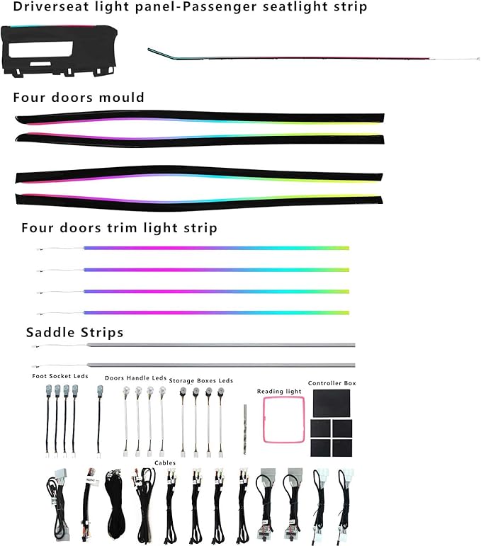 LED Interior Ambient Lighting Kit for Honda Accord 2023-2025 11th Gen Custom Fit Car Atmosphere Light (Waterfall)