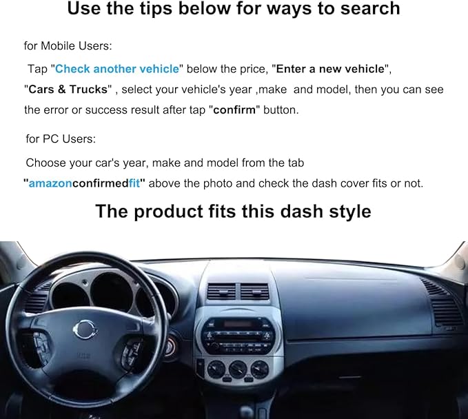 Yiz Dash Cover Mat Custom Fit for Nissan Altima 2002-2004 Dashboard Pad Cap Carpet (Beige) J194