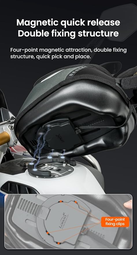 Loboo Motorcycle Tank Bag Expandable Motorcycle Bag, Magnetic Suction Quick Release ，Compatible With CFMOTO 400GT 450SR 450NK 650 GT 700CL-X 800MT 800NK