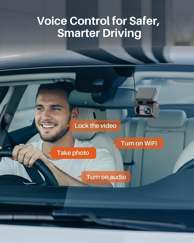 KAWA 2K Tiny Dash Cam, 1296P QHD Mini Car Camera DashCam - Voice Control, G -Sensor, Free 32GB TF Card, Built-in WiFi, APP Control, WDR/3D DNR with Super Night Vision, 24H Parking Mode
