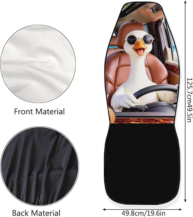 Goose Car Seat Covers Cool Comfortable Car Seat Cover for Front Seats Set of 2 Removable Automotive Accessories Elastic Polyester Suitable for Most Cars,SUV,Sedan