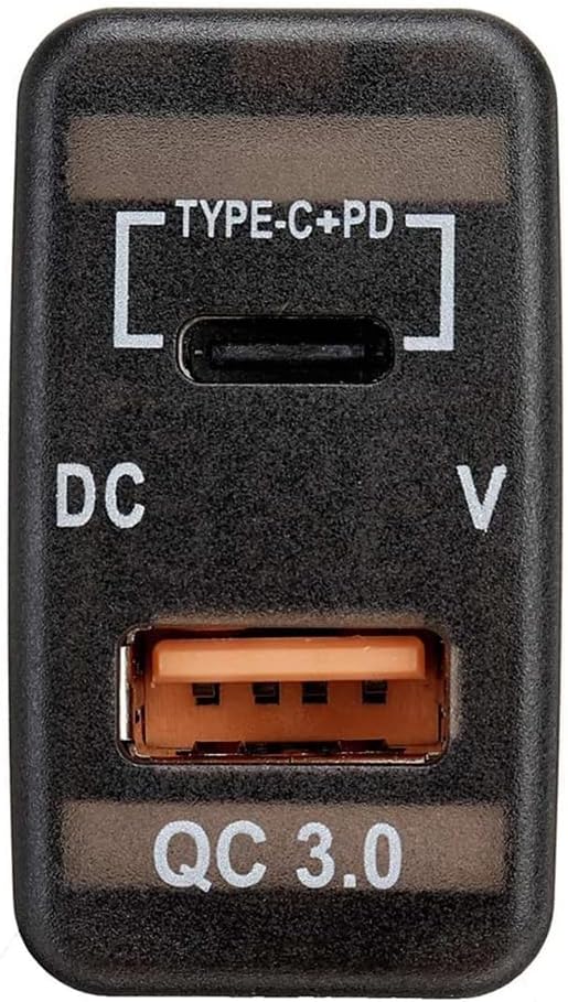 Car Fast Charger Adapter QC3.0 Dual USB Quick Charger Socket with Voltmeter for Cruiser Prado
