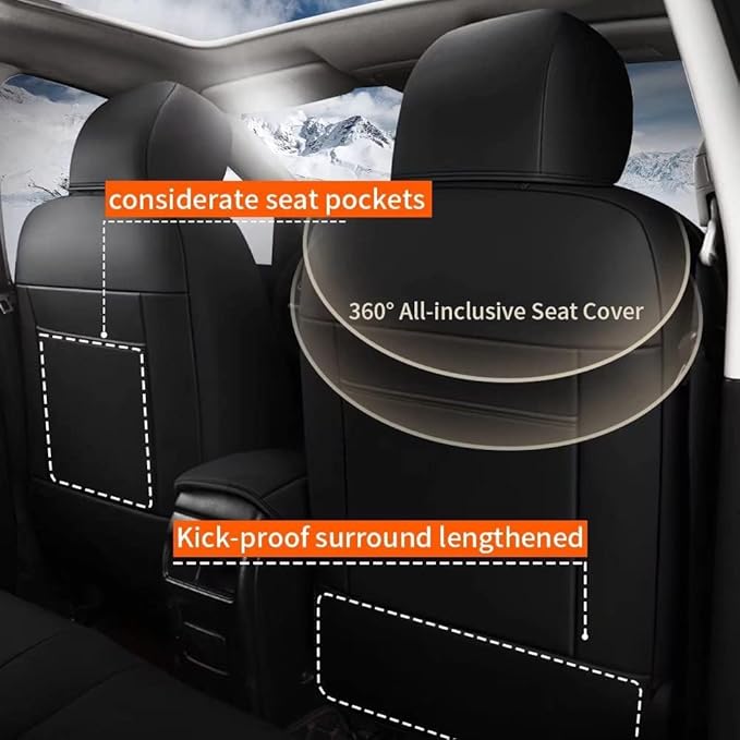 AOMSAZTO Custom Fit Seat Covers for Nissan Altima: 2013 2014 2015 2016 2017 2018 S SV SR 2017-2018 SL Waterproof Car Seat Covers Full Set Faux Leather Black