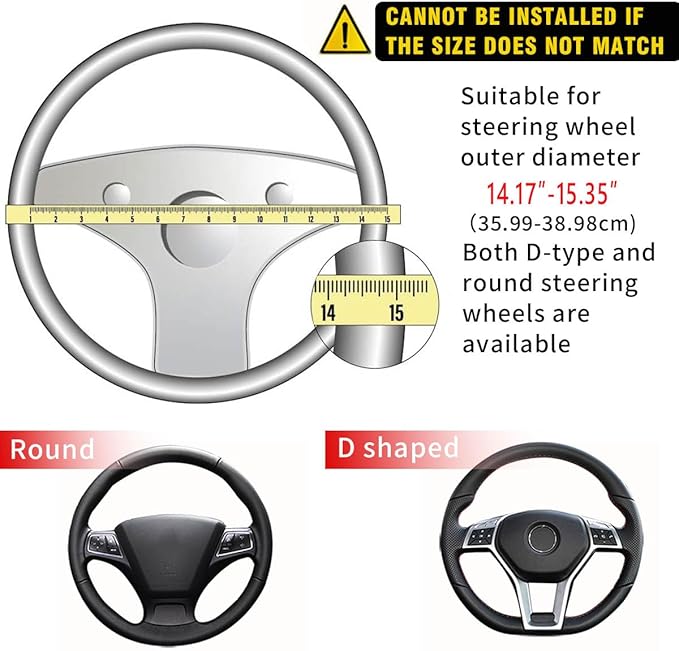 15 inch Car Steering Wheel Cover, Carbon Fiber Microfiber PU Leather Elastic Steering Wheel Protector for Men Women, Anti-Slip Breathable Car Interior Accessories (Purple)