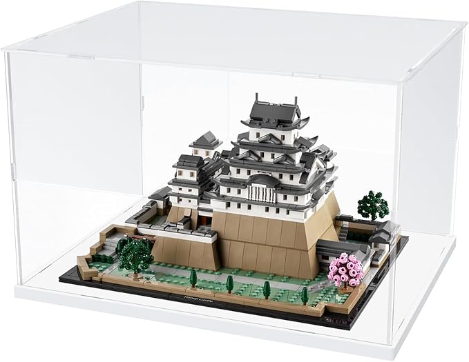 Choowin Acrylic Display Case for Lego 76419 for Lego Hogwarts Castle and Grounds for Lego Display Thickened Clear Acrylic Display Cases for Collectibles Assemble Dustproof Display Box(White Base)