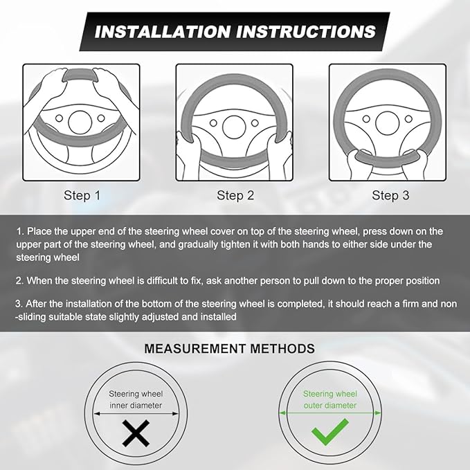 Car Steering Wheel Cover, 15 Inch Premium Leather Breathable Non-Slip Wheels Wrap, Universal Auto Comfortable Steering Wheel Protector for SUV Truck Van, Car Accessories (Pink)