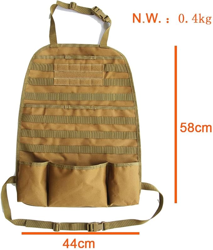 Upgrade 1000D Molle Seat Back Organizer with Pouches, Tactical Molle Vehicle Panel Car Seat Cover Protector Seat Back Organizers