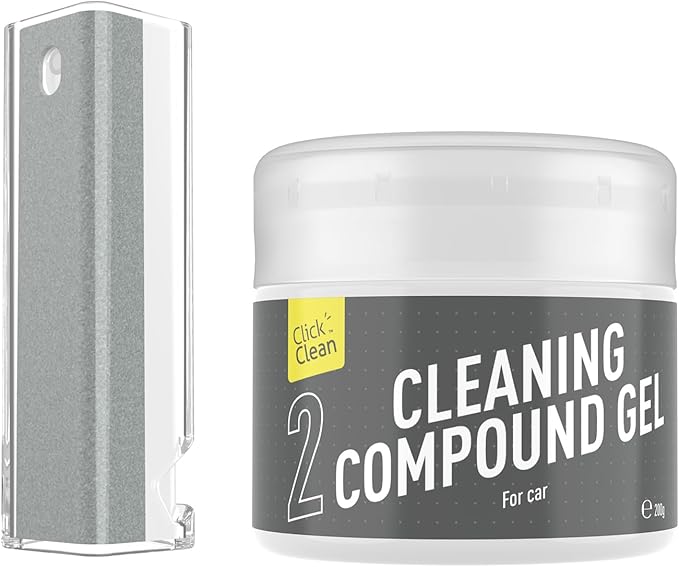CLICK CLEAN Cleaning Kit, 1 x Cleaning Gel for Car Interior and Keyboard, 1 X Screen Cleaner for All Phones, Laptop and Tablet Screens