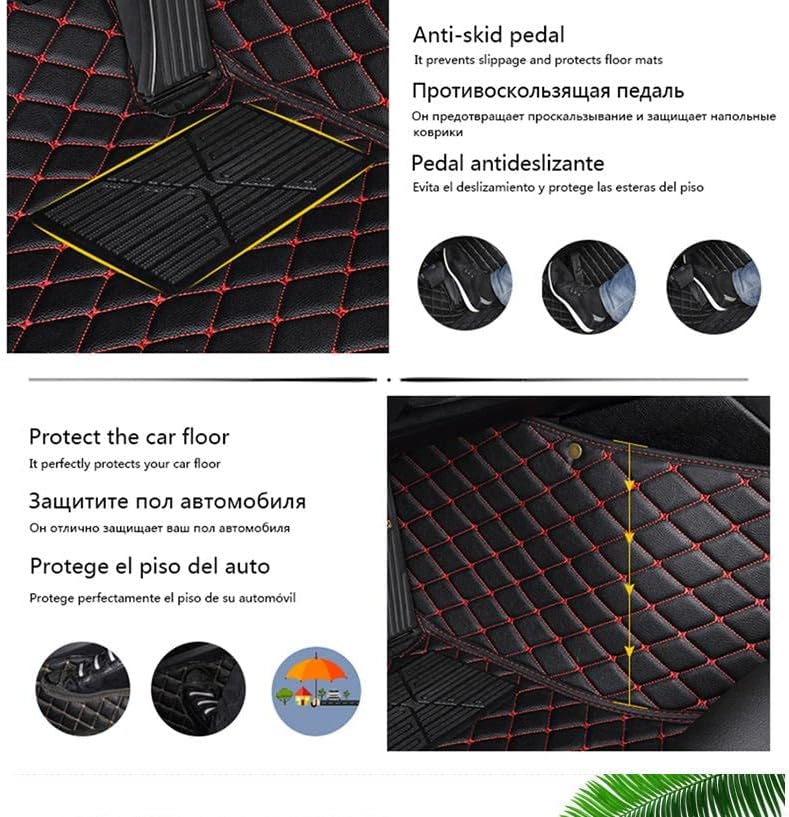 Custom Car Floor Mat Compatible with BMW Mercedes-Benz Toyota Cadillac Lexus Honda Infiniti Nissan Hyundai Kia Audi All Models Cars Sedans SUVs Automotive Mats (Edge Purple Middle Black Beige)