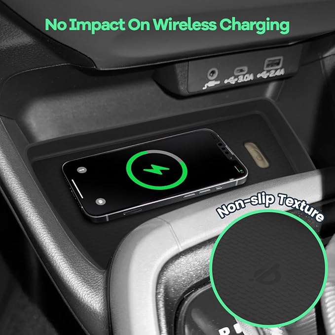 2PCS Center Console Organizer Tray Compatible with Subaru Crosstrek 2024 2025/Impreza 2024 2025 Interior Accessories, Silicone Center Console Wireless Charging Mat + Armrest Storage Box