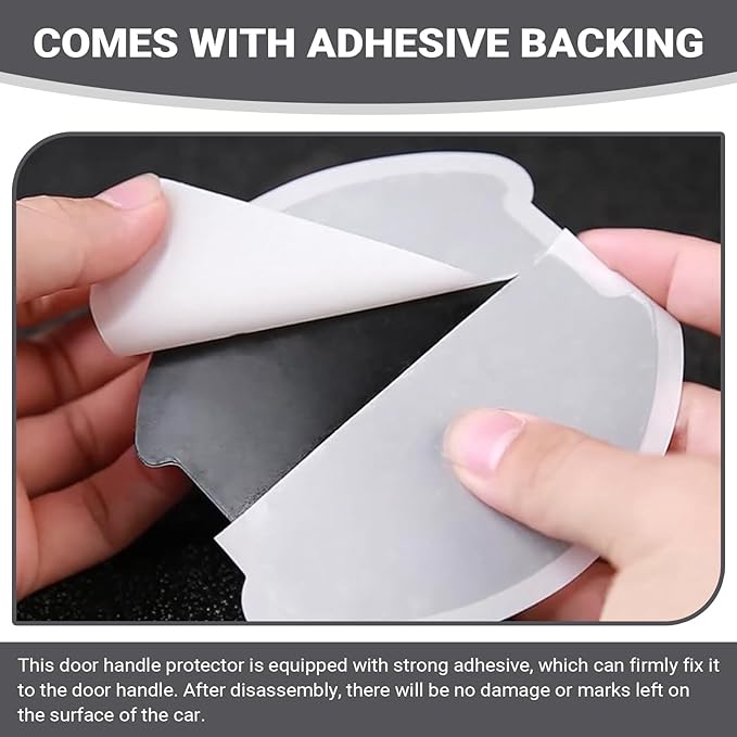 4 PCS Car Door Handle Scratch Protector, 3D Carbon Fiber Car Door Bowl Sticker, 3.9" x 3.9" Cup Protection Guard Stickers, Automotive Paint Modification Accessories (Black #Large)
