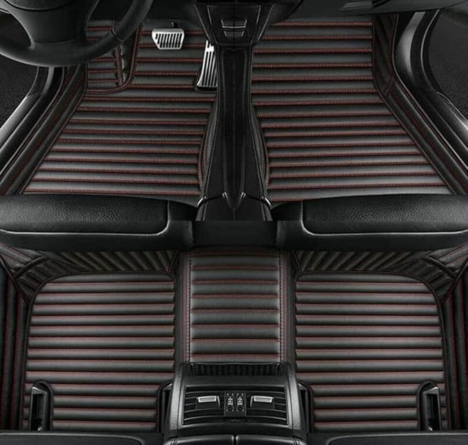 Custome Car Mats Accessories All Weather Floor mats Compatible with Automotive Floor Mats Passenger car mats (Black Red 3D)