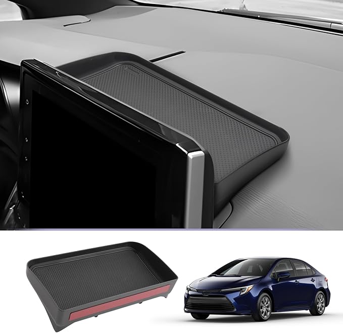 LUWU Dashboard Storage Tray Compatible with 2019-2024 2025 Toyota Corolla / 2022 2023 2024 Corolla Cross Center Console Display Box Hidden Tray Behind Screen 2024 2025 Corolla Accessories