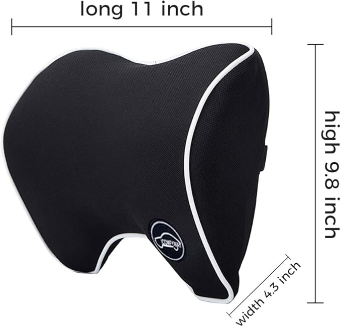 Car Neck Support Pillow for Neck Pain Relief When Driving,Headrest Pillow for Car Seat with Soft Memory Foam – Black