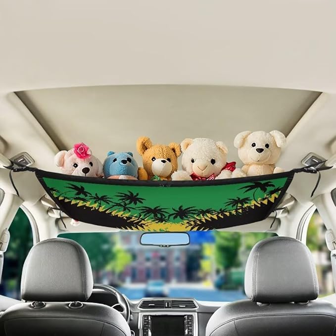 Jamaican Tree Car Roof Storage Bag Car Organizer for Car Seat Multi-Purpose Car Bag Storage Box Organizer Pouch Pocket Can Hold Mobile Phone, Wallet, Glasses