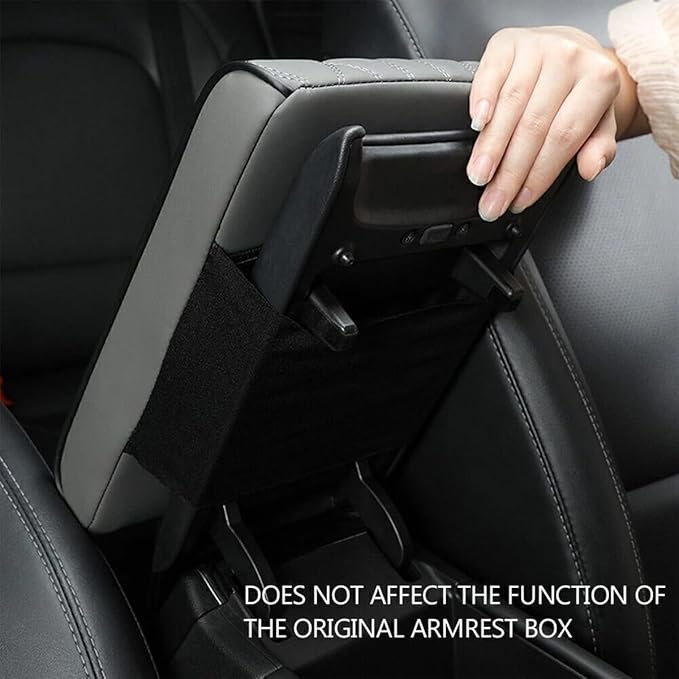Car Center Console Cover, Memory Foam Leather Vehicle Armrest Seat Box Pad Protector, Comforable Waterproof Automotive Center Middle Cushion Mat Accessories, Universal Fit (Wine Red)
