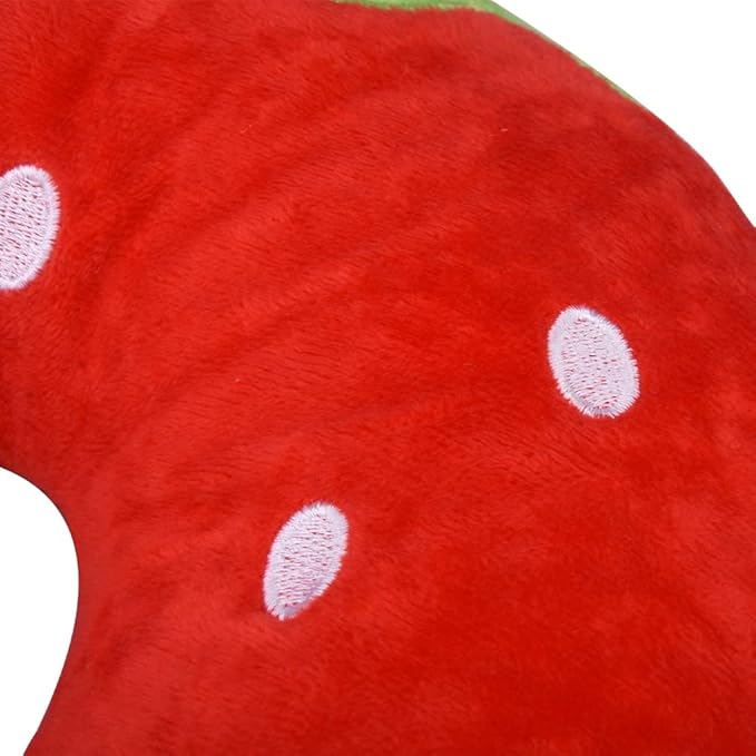 Travel Pillow for Kids, Cute Animal Neck Pillow Support U Shaped Cushion Plush Soft Rest Reading Pillows Sleeping Pillows for Airplane Train Car (Color:Strawberry)