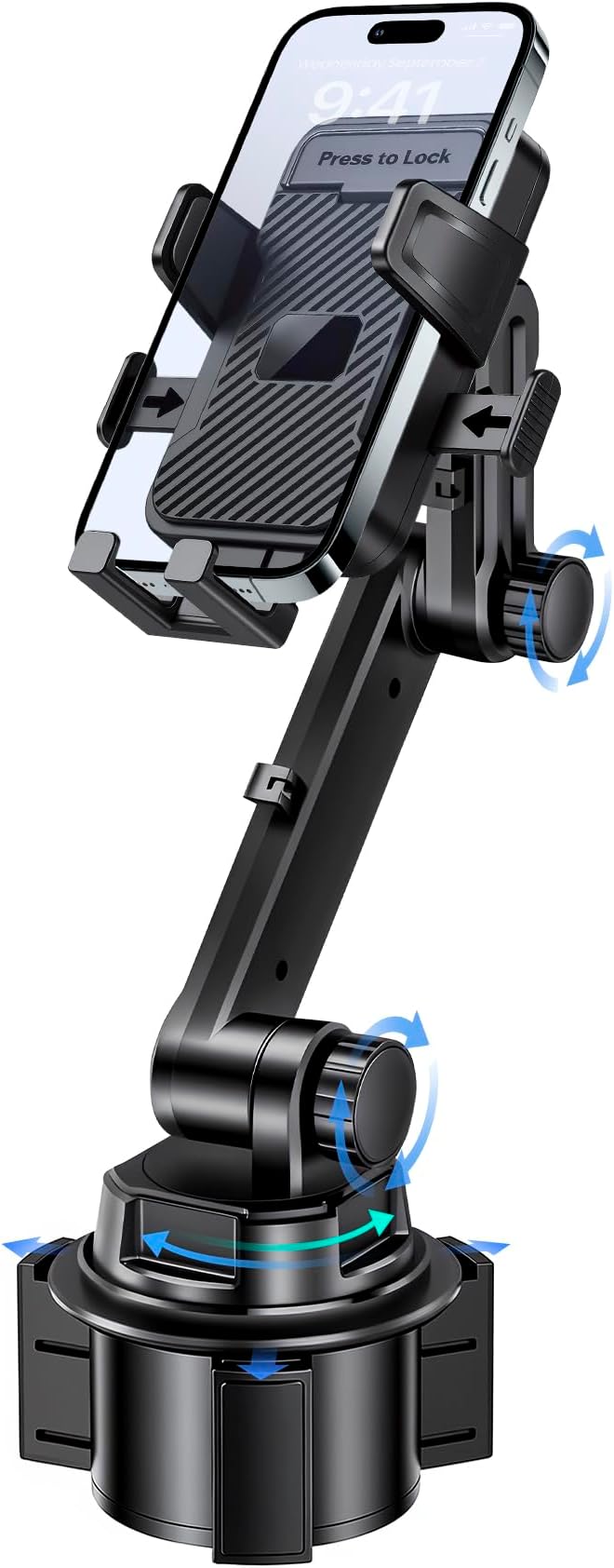 Cup Phone Mount for Car, Cup Holder,Universal Cup Phone Cradle Holder with Long and Adjustable Neck, Fits iPhone/Samsung/Motorola/Google/LG/TCL & 4.0-7.0 Inch Smartphones