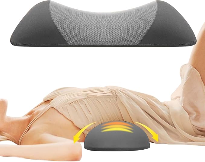 Lumbar Support Pillow for Sleeping,Premium Memory Foam Lower Back Pain Relief Bed Rest Support Pillows for Car Bed,Couch,Waist Support Care Cushion,Sleep Lumbar Pillow (Black Grey)