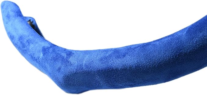 Quick Install Sporty Blue Suede Steering Wheel Cover Universal fit Any 14.5 to 15 inches Car Sedan Coupe SUV Pickup