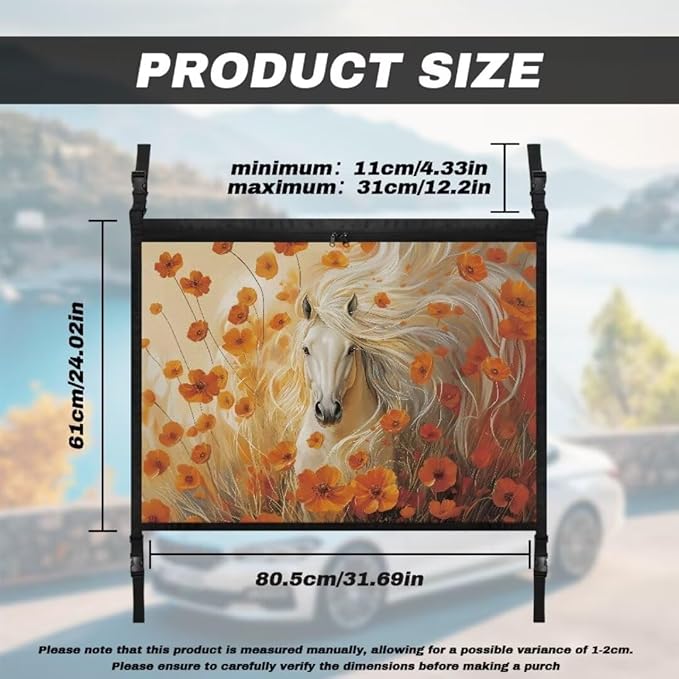 Horse Flower Car Roof Storage Bag Car Storage Bag Organizer Multi-Purpose Car Bag Storage Box Organizer Pouch Pocket Large Capacity Storage for Small Items