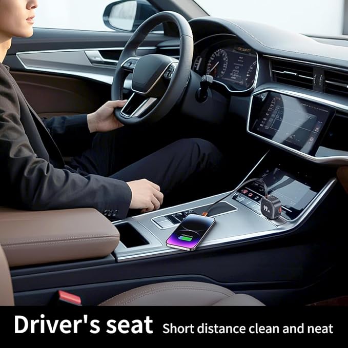 Retractable Car Charger, 99W USB C Car Charger Adapter, 3-in-1 Multi Port Fast Charging Car Accessories Compatible with iPhone 17/16/15 Series