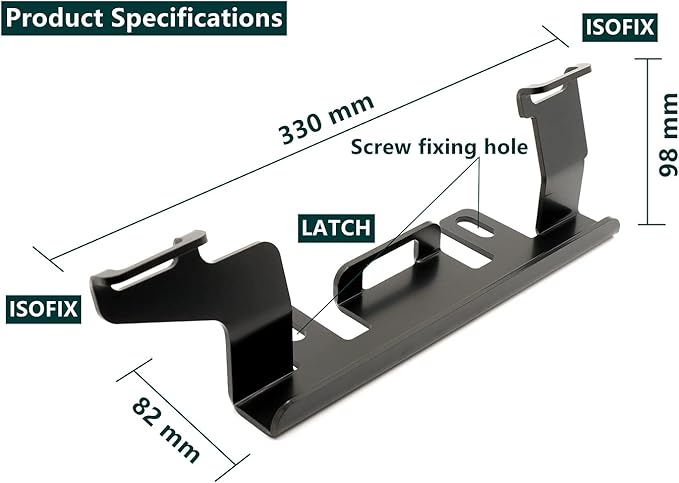 Car Bracket, Car Child Safety Seat Belt Bracket Mount Base ISOFIX Interface Mount Bracket Car Seat Restraint Anchor Mounting Kit Replacement for FIT GK5 2013-Now Right Side (Co-Pilot Rear Seat)