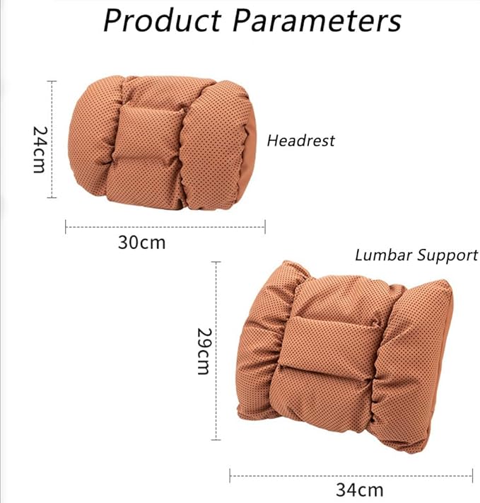 Neck Pillow Automotive Seat Cushions for Mercedes Benz C-Class Sedan W206 W205 W204 W203 W202 CL203 Sedan Saloon, Relieving Neck Stiffness Sciatica Relief Car Headrest Lumbar Pillow,Red