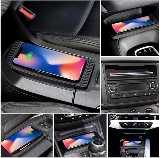 Wireless Car Charger Pad for Nissan Leaf 2011-2026, Type-C/USB 15W Car Wireless Charger Non-Slip Cordless Charging Mat Car Accessories, B-30cm Type-C Interface