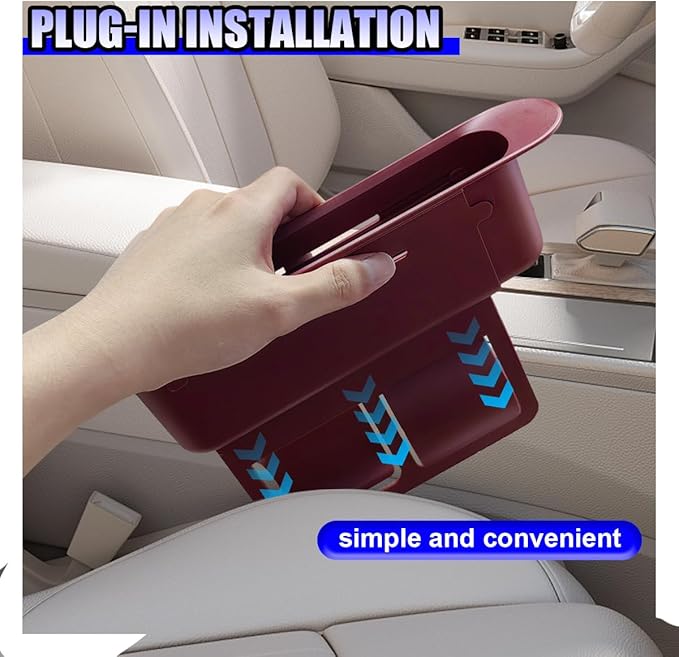 YoRise Car Seat Gap Filler, Multifunctional Car Seat Organizer, Phone Holder Between Seats & Console, Automotive Storage Box Accessories for Keys, Sunglasses, Cards, Phones (Red)