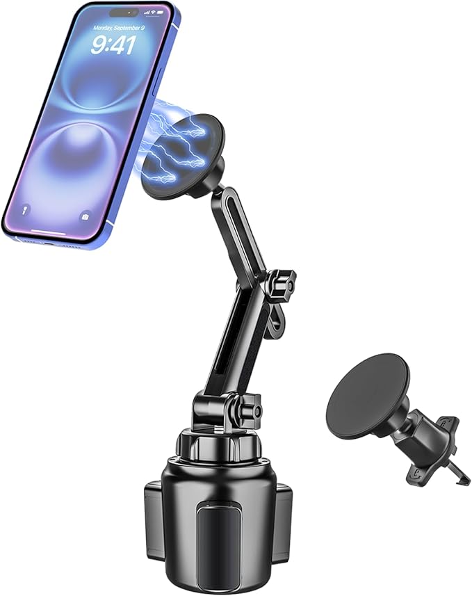 for Magsafe Car Mount Phone Holder - [2-Pack Strong Magnets] Cup Holder Vent Universal Magnetic Car Phone Holders for Your Car, for iPhone Air 17 Pro Max 16 15 14 13 12 11, S25, 4.7 to 7" Smartphones