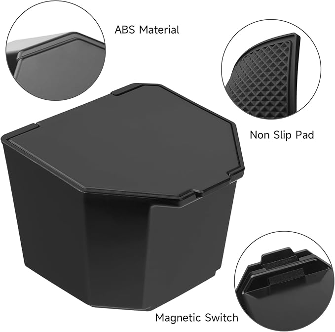 YOJOJOCO Center Console Coin Box Organizer Compatible with Toyota Tacoma 2024 2025 2026 Accessories Black ABS Material Armrest Insert Cup Holder Storage Box