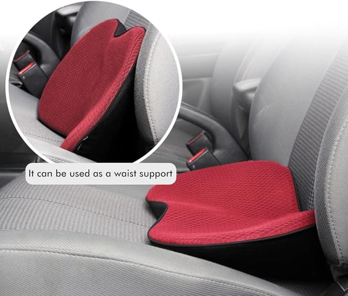 Car Seat Cushion for Driver Thick Memory Foam Car Heightening Seat Cushion Lower Back Pain Relief Back Support Cushion for Car Office Chair
