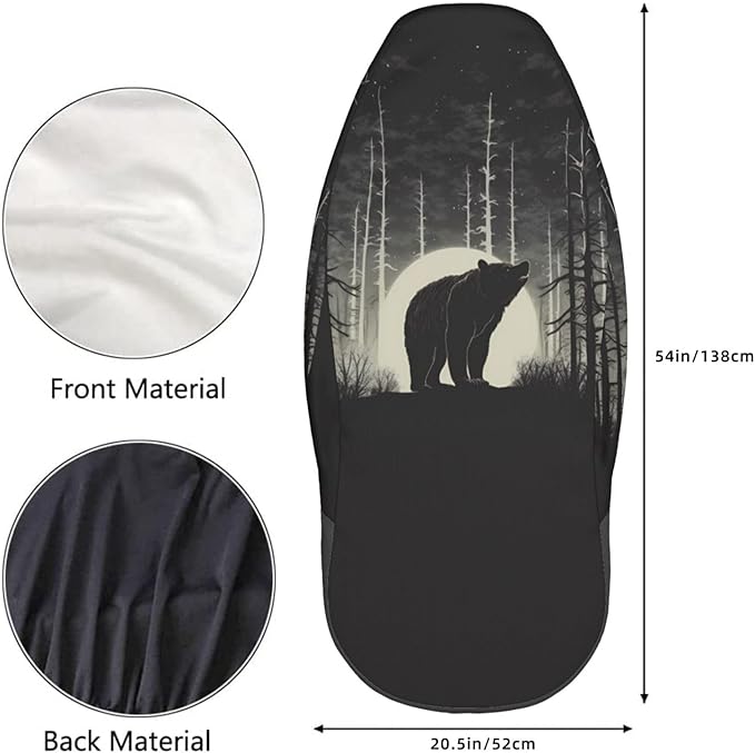 Delerain Car Seat Covers Set 2Pcs, Vintage Bear Animal Universal Front Car Seats Vehicle Enterior Protector Suitable Fits Most Car Auto SUV Sedan Truck