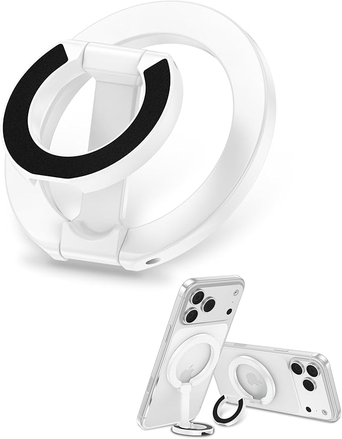 Magnetic Phone Ring Holder for iPhone 17 Pro Max/17Pro/Air/17/16 Pro/15/14, MagSafe Finger Grip Kickstand, 360°Adjustable Two-Sided Magnetic Cellphone Loop for Magnet Car Mount Stand for Galaxy, Pixel
