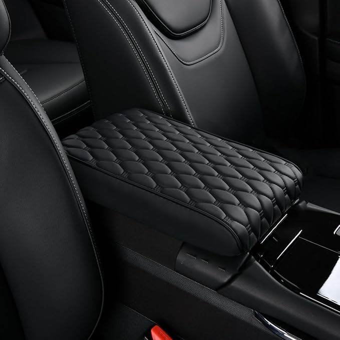 Automobile Armrest Covers for Lincoln Aviator/Corsair/Nautilus/Navigator/Zephyr/Blackwood, Center Console Armrest Box Booster Cushion, Auto Console Pad, Interior Accessories,B-Black
