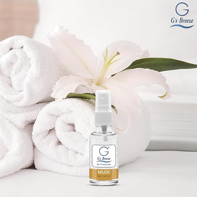 G's Breeze Musk Air Freshener – Rich Musk and Woody Scent for Home, Office & Car – Transform Your Space with Warm, Earthy Aroma that Brings Comfort, Depth & Touch of Elegance to Any Atmosphere