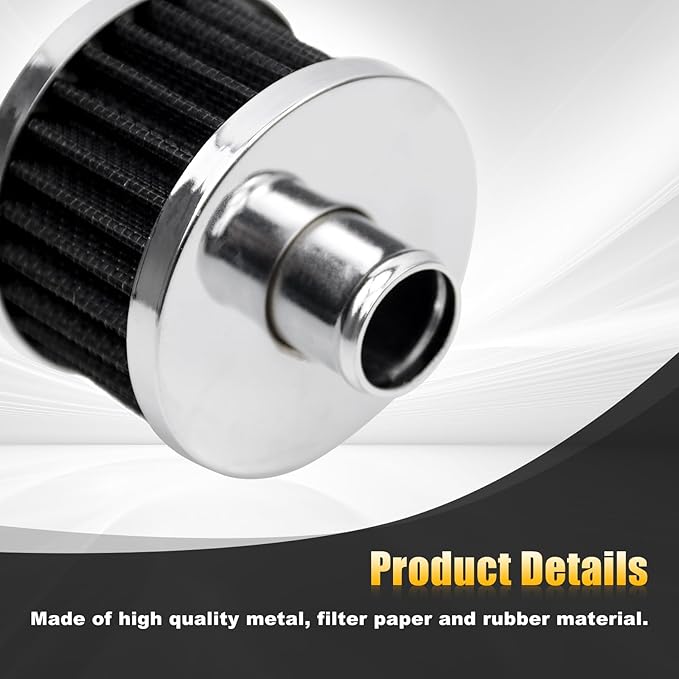 RYANSTAR RACING 4PCS 23MM High Flow Vent Valve Cover Breather Filter Universal Car Air Filter Cold Air Intake Filter Small Air Filter Breather Universal Air Vent Cover Black