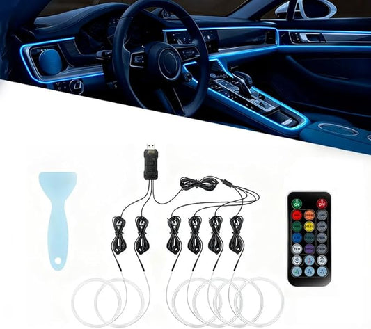 Car LED Strip Light for Jaguar I-Pace 2018–2025, 6 in 1 Car Ambient Lighting Kits, Interior Interior Light Sync to Music, Auto Decorations Interior Accessories, 8M