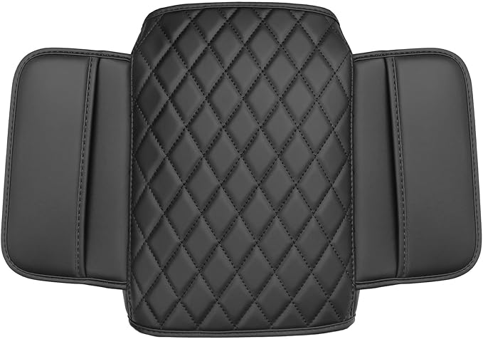YOJOJOCO Center Console Cover Compatible with Toyota 2024 2025 2026 Tacoma Accessories Leather Material Console Armrest Cover Cushion with Pockets Anti-Scratch