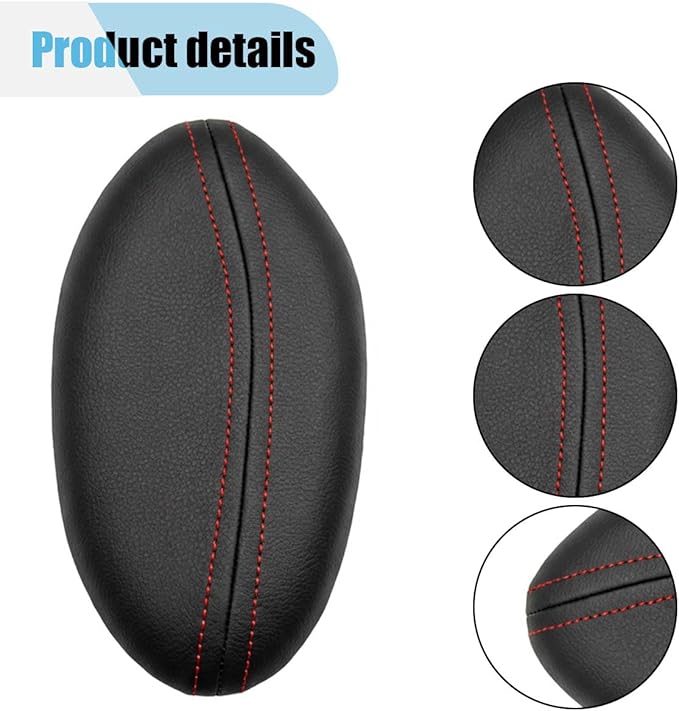 Car Knee Cushion, Car Center Console Leg Elbow Pad, Comfortable Soft Leather Thigh Support Rest Pad, Universal Auto Door Armrest Pad for Most Vehicles (Left Red)