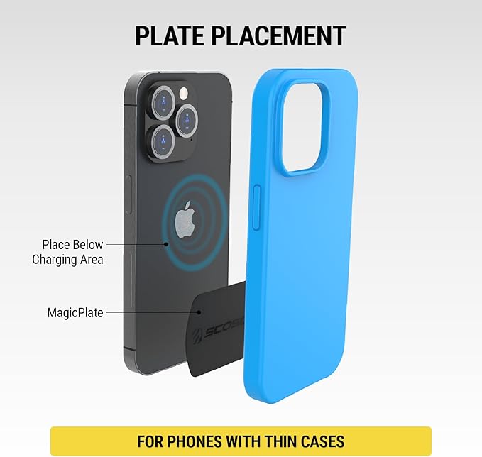 Scosche MPLT54T-2PKBP0 MagicMount Replacement Plate Kit for Magnetic Car Phone Mount Holder, Metal Plates w/Extra Strength Hold for Smartphone, Tablet, Magnet Cell Phone Stand & Phone Case, Pack of 2
