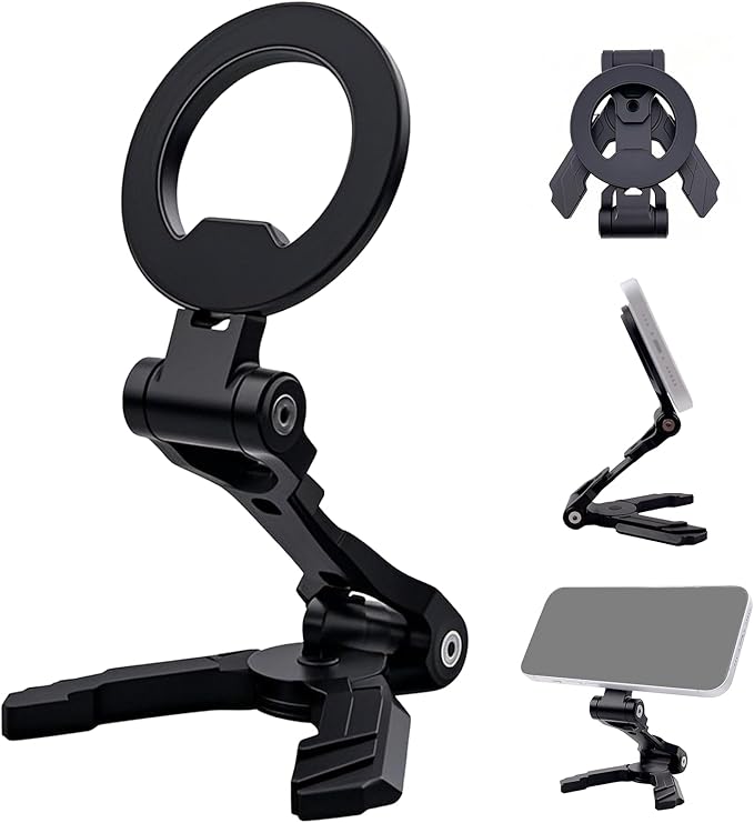 Magnetic Tripod Mount Adapter with 1/4" Threads & Multi-Angle Arri Holes, MagSafe Compatible Stand for iPhone 16 Pro Max, 15 Plus, 14, 13, 12 Mini - ME60 (MT-60)