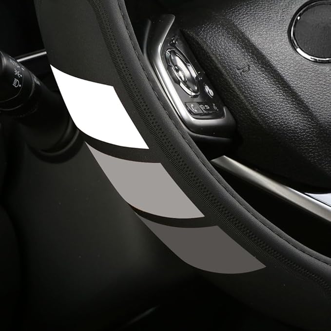 Microfiber Leather Steering Wheel Covers Non-Slip, Breathable 15-16.5 inch Compatible with Toyota 4Runner Tacoma Tundra