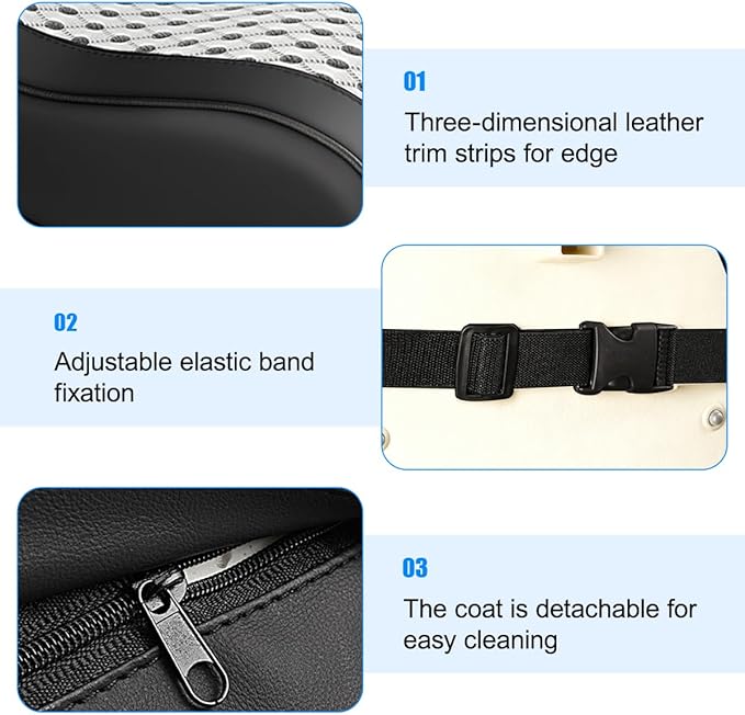 Car Armrest Cushion, Soft Memory Foam Leather Vehicle Armrest Pillow with Storage Bag, Multifunctional Automotive Interior Center Console Arm Rest Pad, Universal for Most Vehicles (Light Gray)