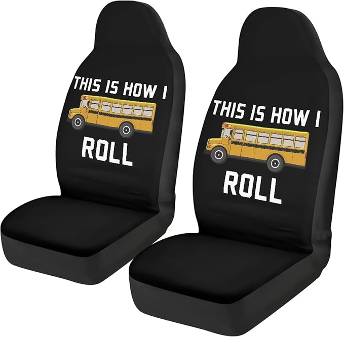 Car Seat Covers Set of 2 Breathable Universal Car Front Seat Protector Elastic Fabrics Cover Easy to Install Car Accessories for Most Cars Auto SUV Sedan Truck, This is How I Roll