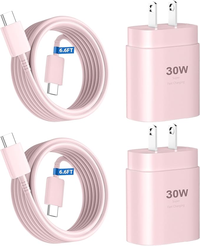 Phone 17 16 15 Charger Fast Charging,30W USB C Phone 17 16 15 Pro Max Charger Block &6.6FT Long Type C Cable Cord for i.Phone 17/Air/17 Pro/17 Pro Max/16/16 Plus/16 Pro/16 Pro Max/15/15 Pro Max,Pink