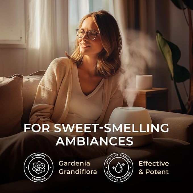 100% Pure Gardenia Essential Oil - 0.34 Fl Oz - Gardenia Oil for Hair, Skin, Diffuser, Aromatherapy & DIY Candle Making Scent