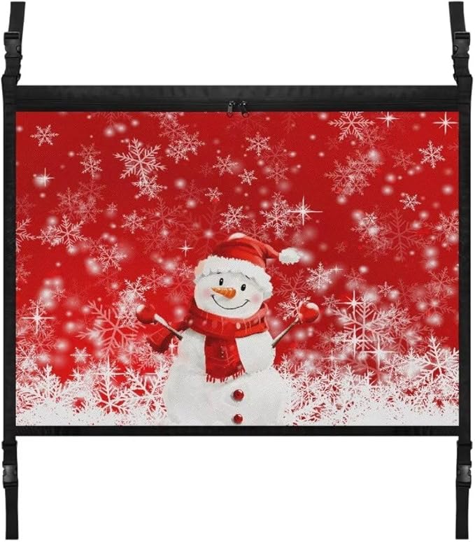 Car Storage Bag Organizer Snowman Snowflake Print Car Organizer for Car Seat Multi-Purpose Car Bag Storage Box Organizer Pouch Pocket Storage for Small Items