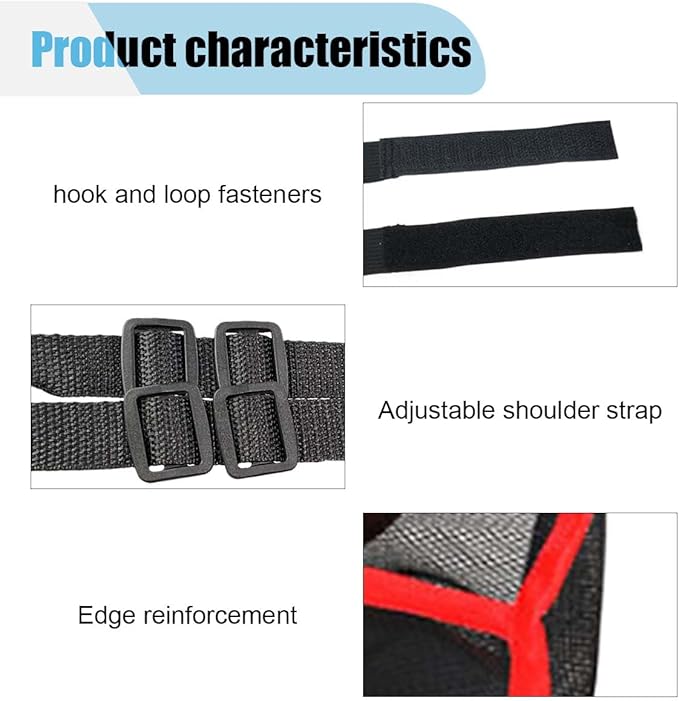 Car Net Pocket Handbag Holder, Car Purse Holder Between Front Seats, Driver Storage Netting Pouch for Backseat Pet Kid Barrier, Vehicle Storage Organizer Mesh Bag for Women Men (Red)
